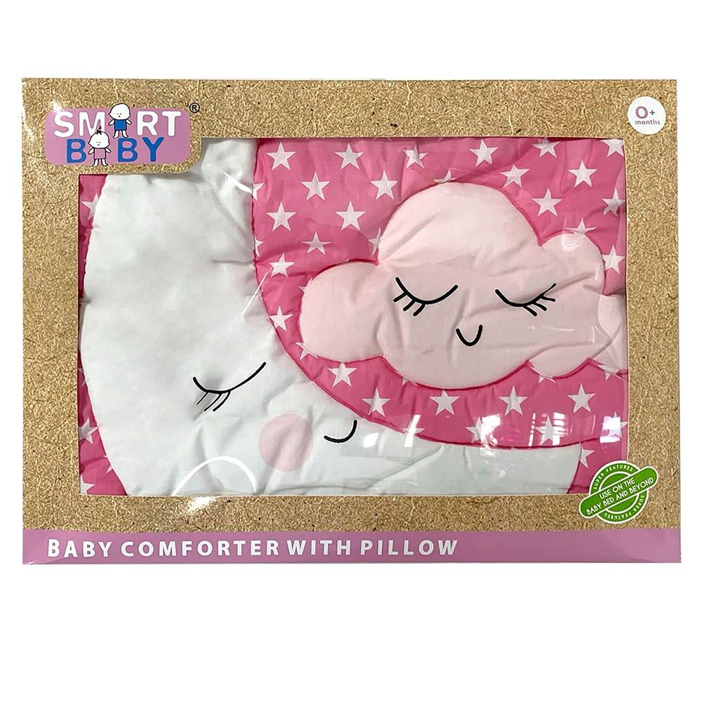 Smart Baby - Baby Girl Comforter With Pillow - Pink - 2pcs