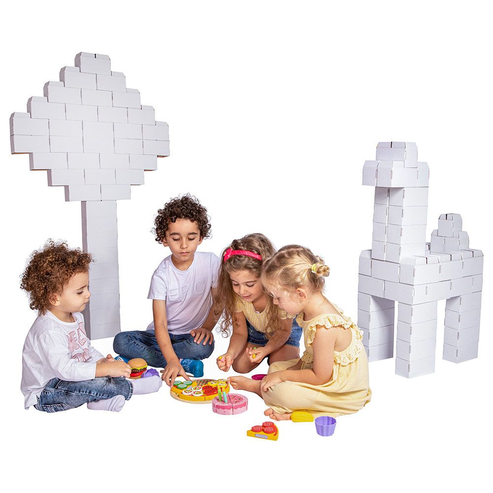 Rikbits - Big Interlocking Building Blocks Kit - 52pcs - White