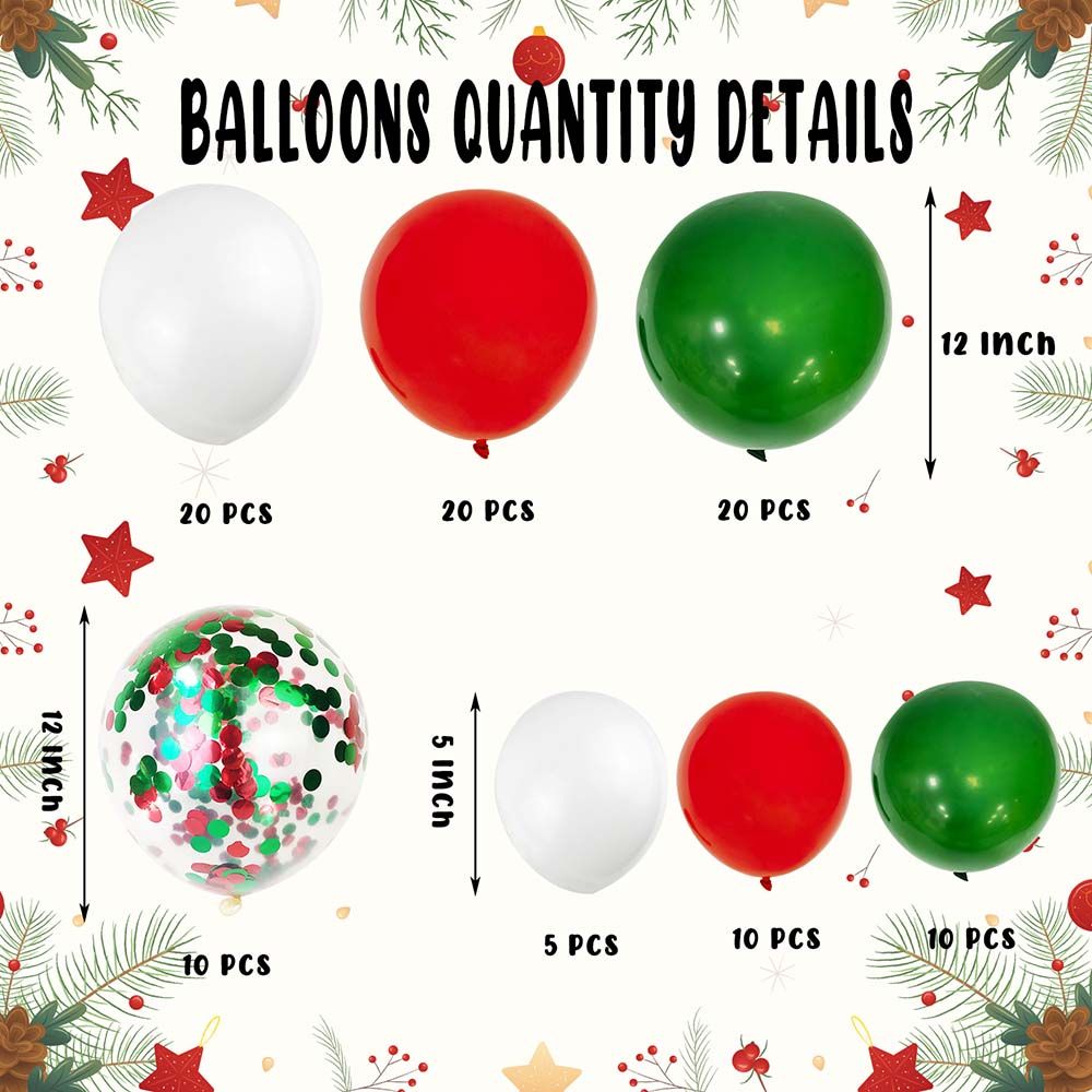 Highland - Christmas Balloons Banner Decoration Set - 105pcs