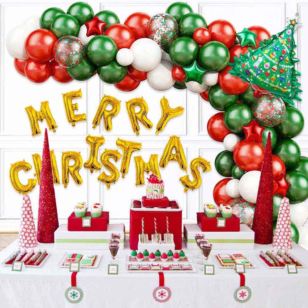 Highland - Christmas Balloons Banner Decoration Set - 105pcs