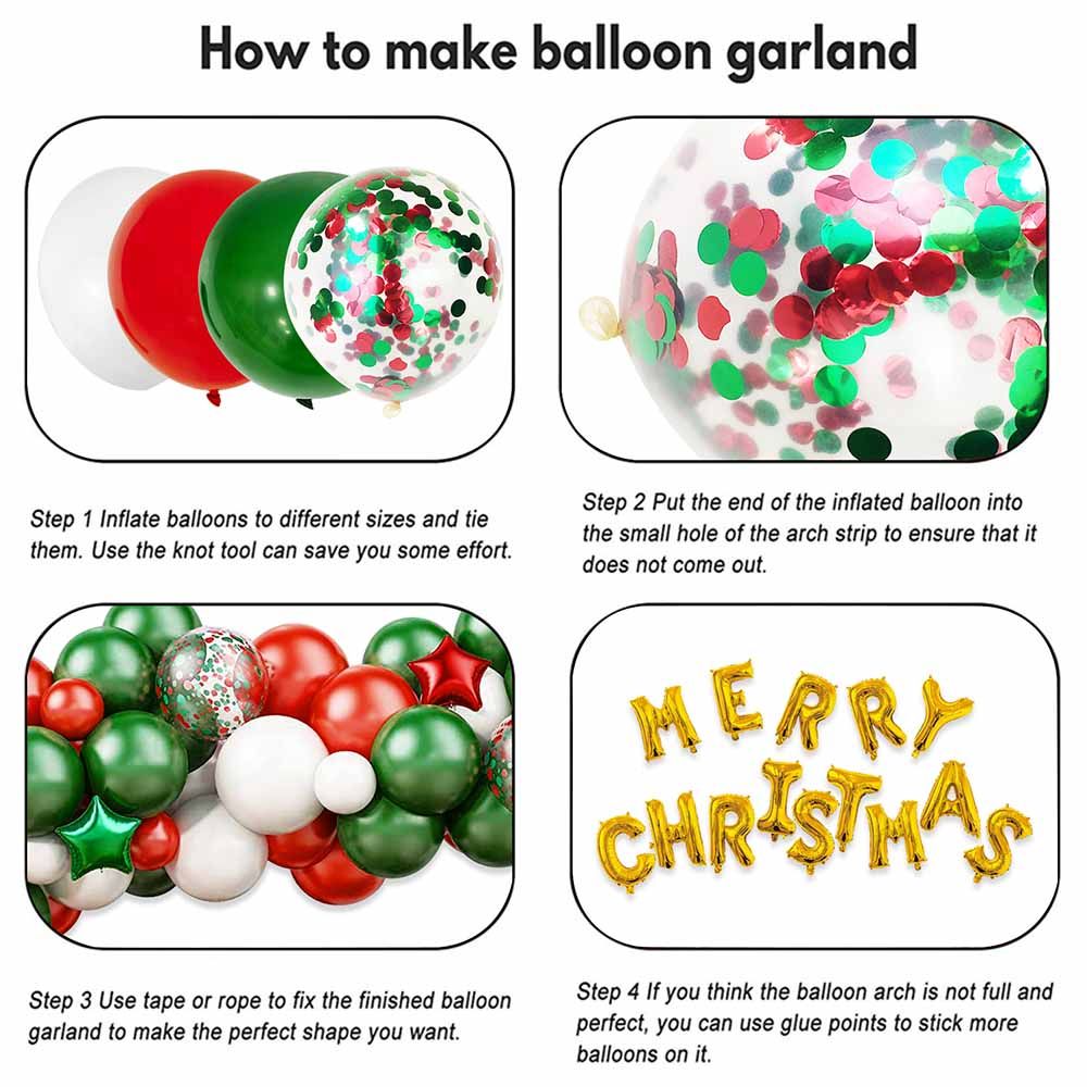 Highland - Christmas Balloons Banner Decoration Set - 105pcs