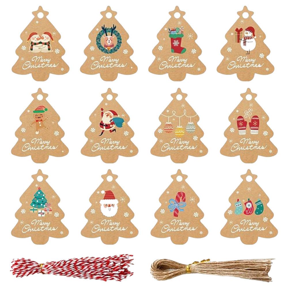 Highland - Christmas Themed Gift Tags With String - 48pcs