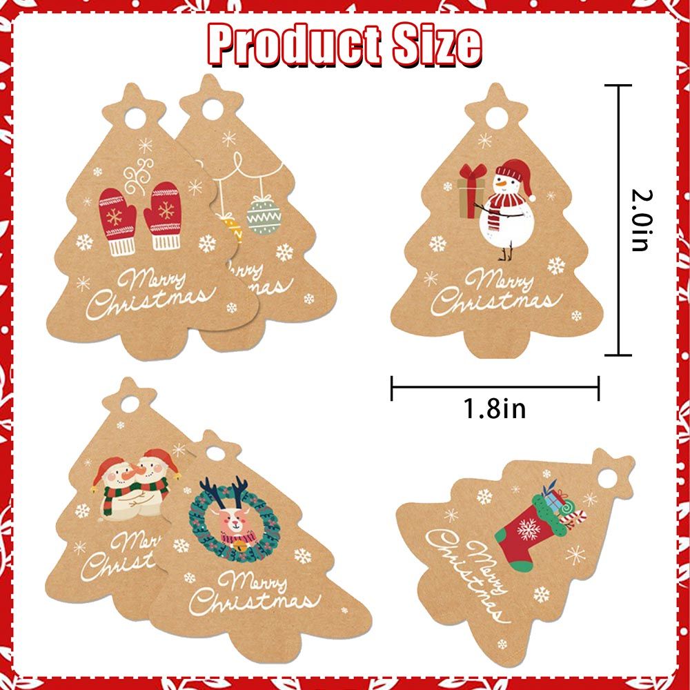 Highland - Christmas Themed Gift Tags With String - 48pcs