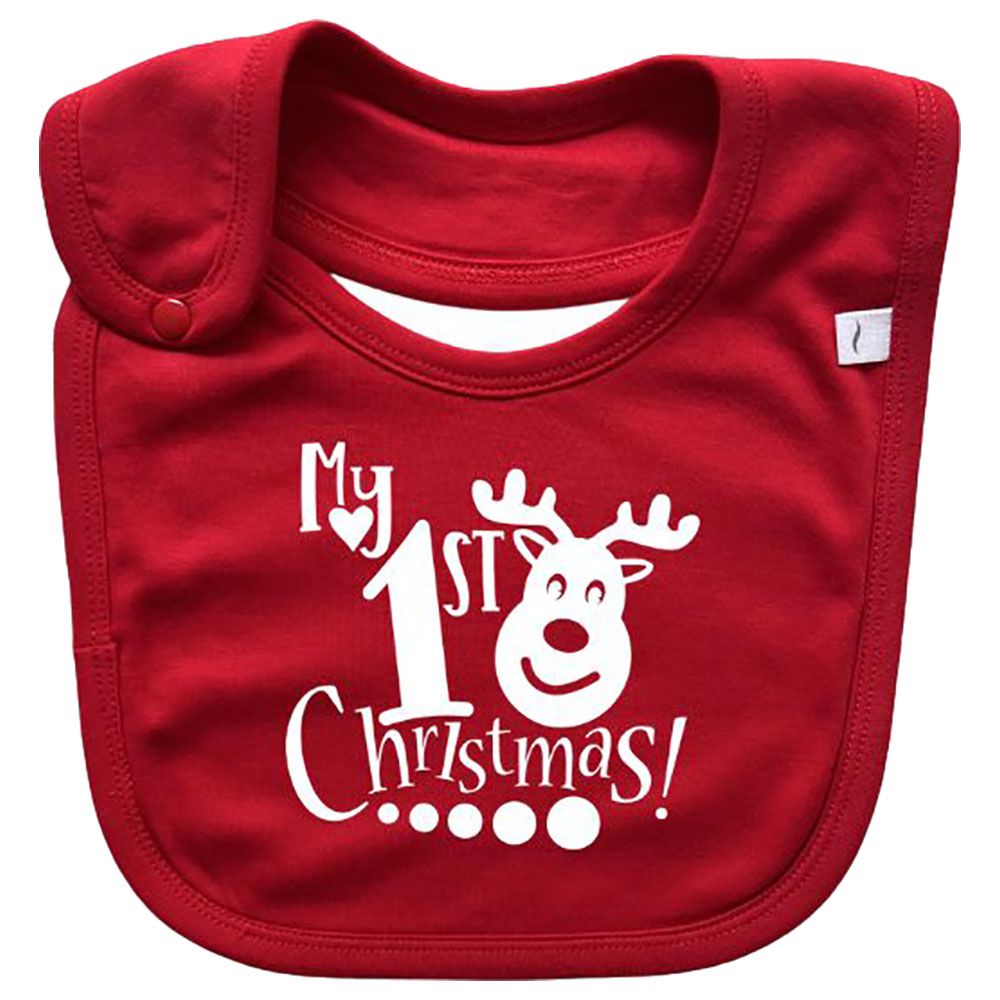 Impressions - My First Christmas Bib - Reindeer - Red