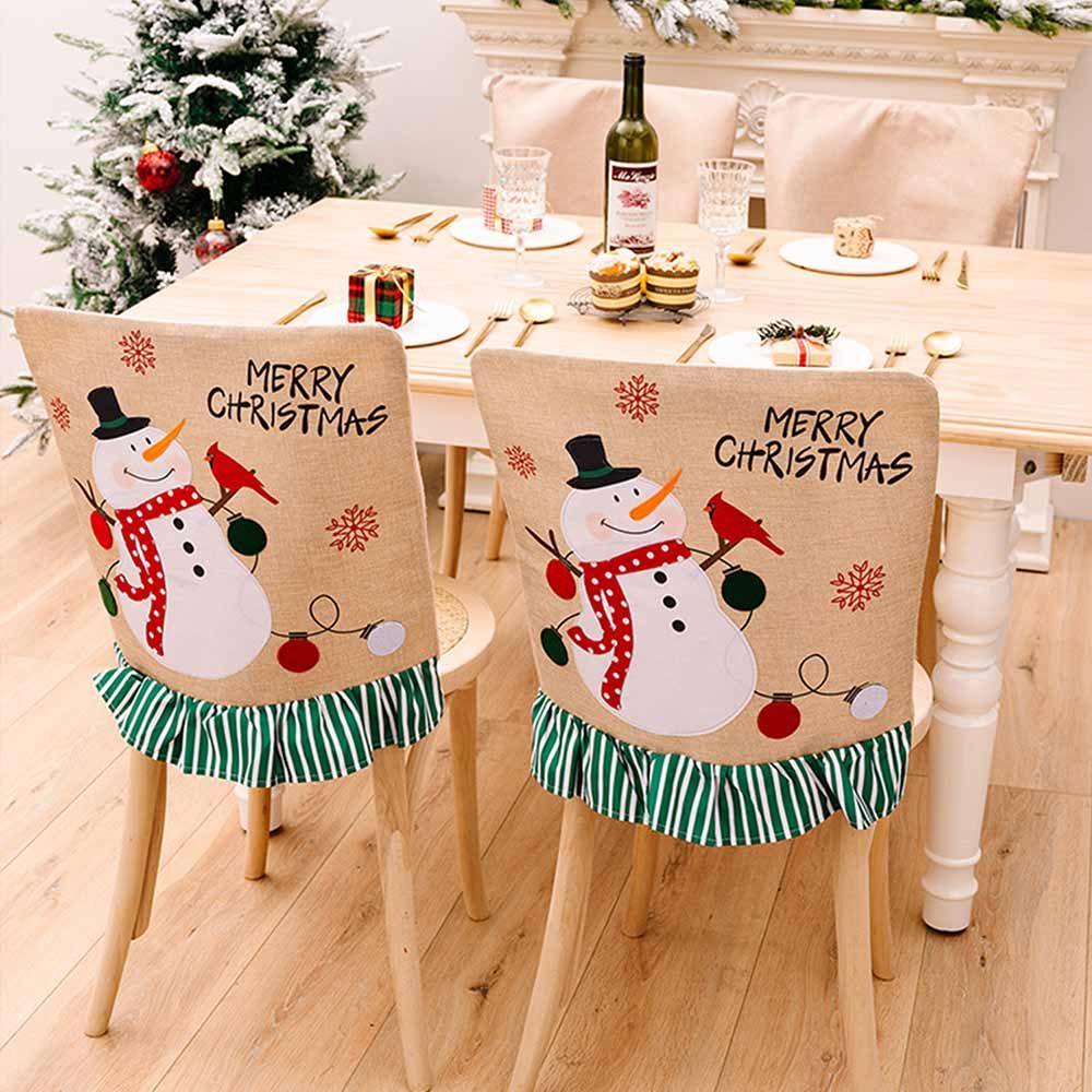 Highland - Merry Christmas Jute Chair Cover - 2pcs