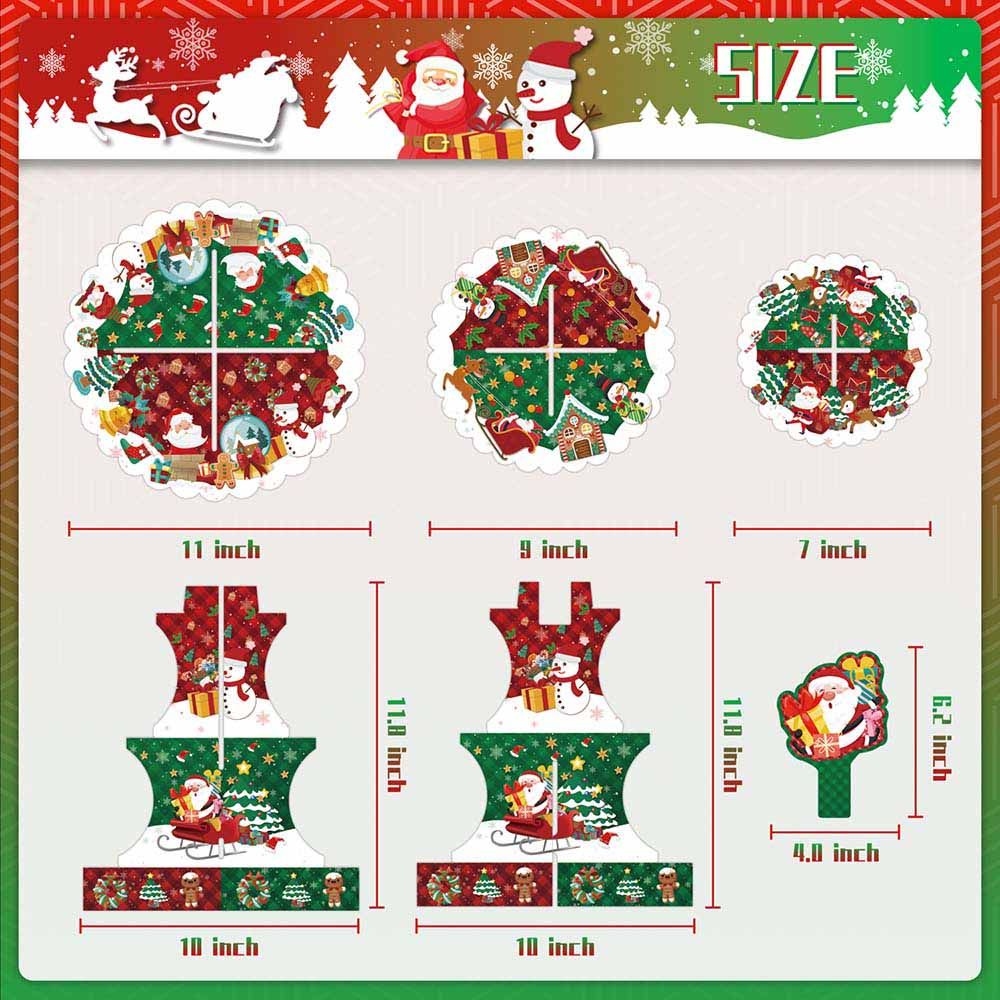 Highland - 3 Tier Christmas Cake Stand & Cupcake Topper Wrap Set