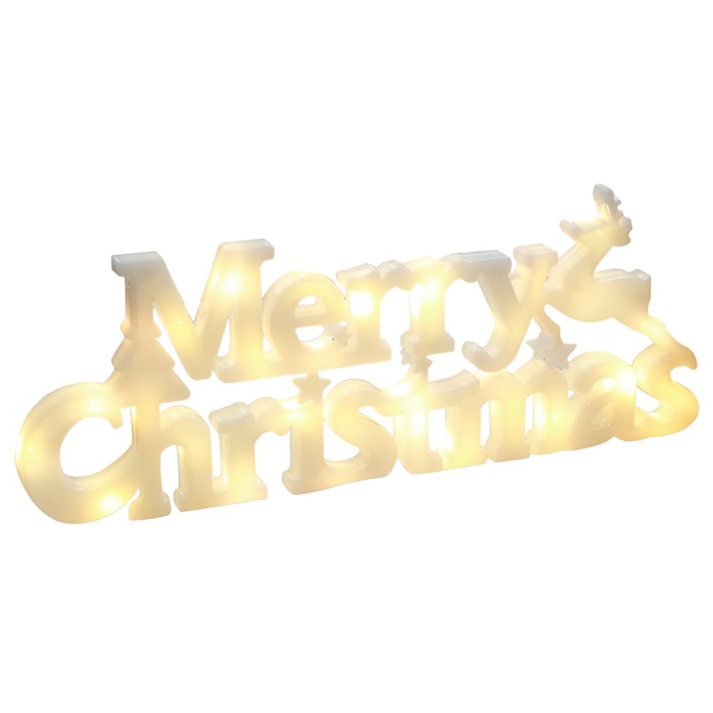 Highland - Merry Christmas Hanging LED Light Sign - White