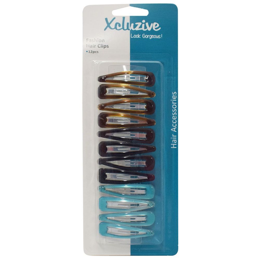 Xcluzive - Plain Fashion Hair Clips - 12pcs