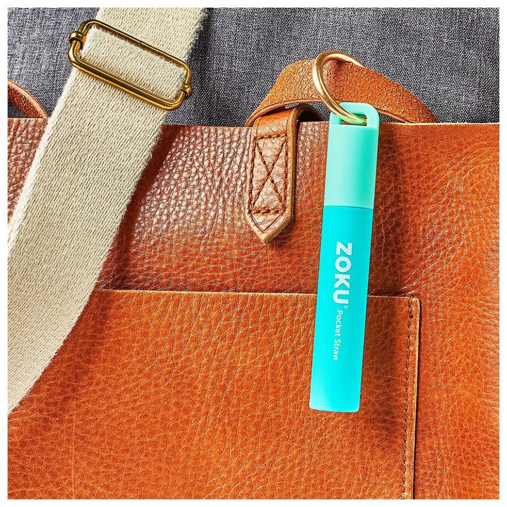 Zoku - Two Tone Reusable Pocket Straw - 3pc-Set - Teal