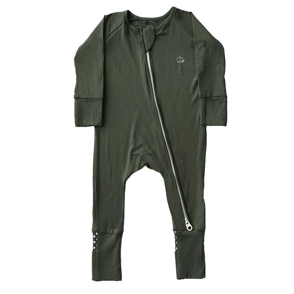 Anvi Baby - Organic Zipper Sleepsuit - Dark Green