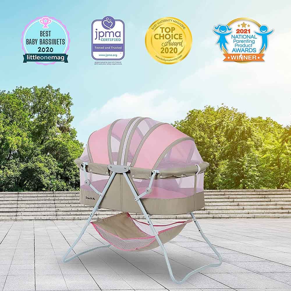 Dream On Me - Karley 3-in-1 Portable Baby Bassinet - Pink & Grey