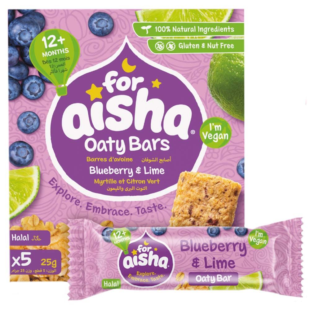 For Aisha - Oaty Bars - Blueberry & Lime - 25g - 5pcs