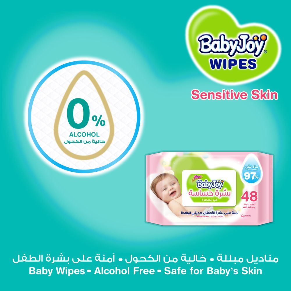 Babyjoy - Sensitive Skin Wet Wipes Mega - Pack of 48 x 4