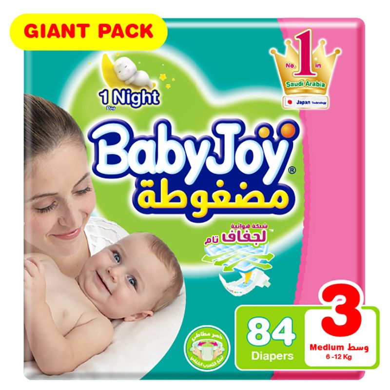 BabyJoy - Diaper Giant Pack, Medium, 6-12kg - 84 count