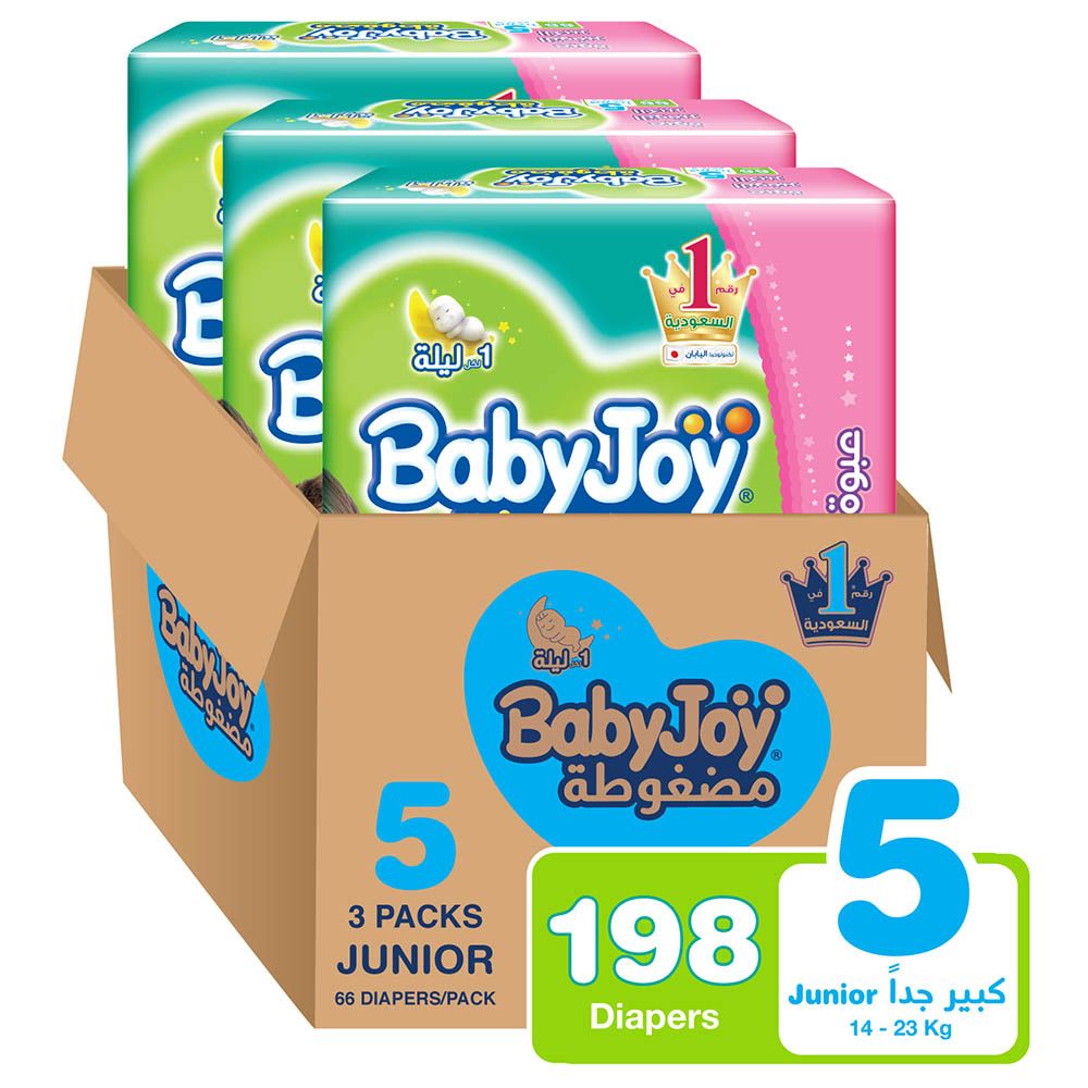 BabyJoy - Compressed Diaper Giant Pack Junior - 14-25kg - Pack of 3 - 198pcs