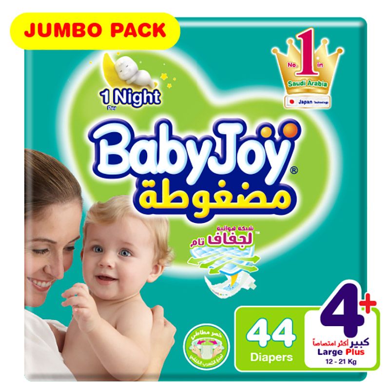 BabyJoy - Diaper Jumbo Pack, L+, 12-21kg - 44 count