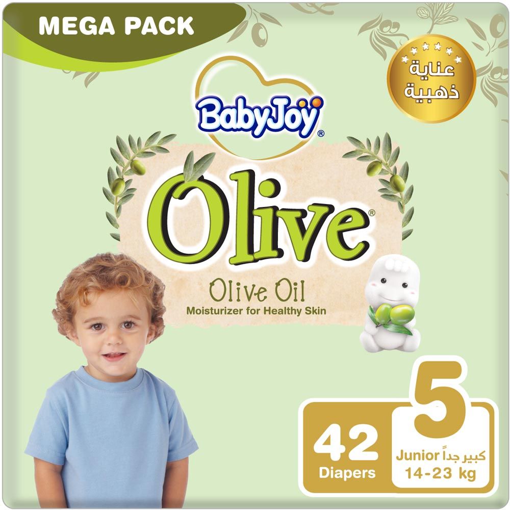 BabyJoy - Olive Diapers | Size 5 - Junior - 14-23Kg - Mega Pack - 42pcs