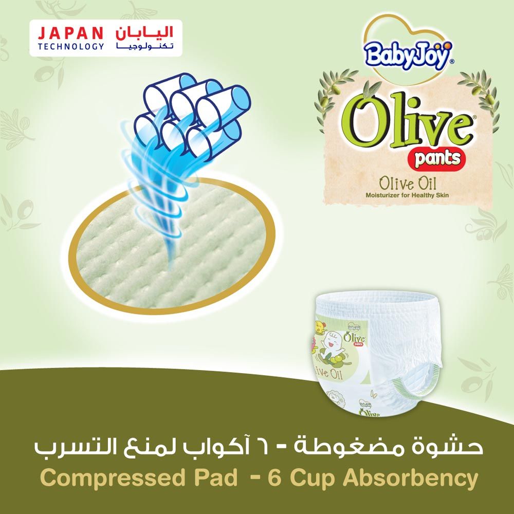 BabyJoy - Olive Culotte Diaper Pants| Size 3 - Medium - 6-12Kg - Mega Pack - 54pcs