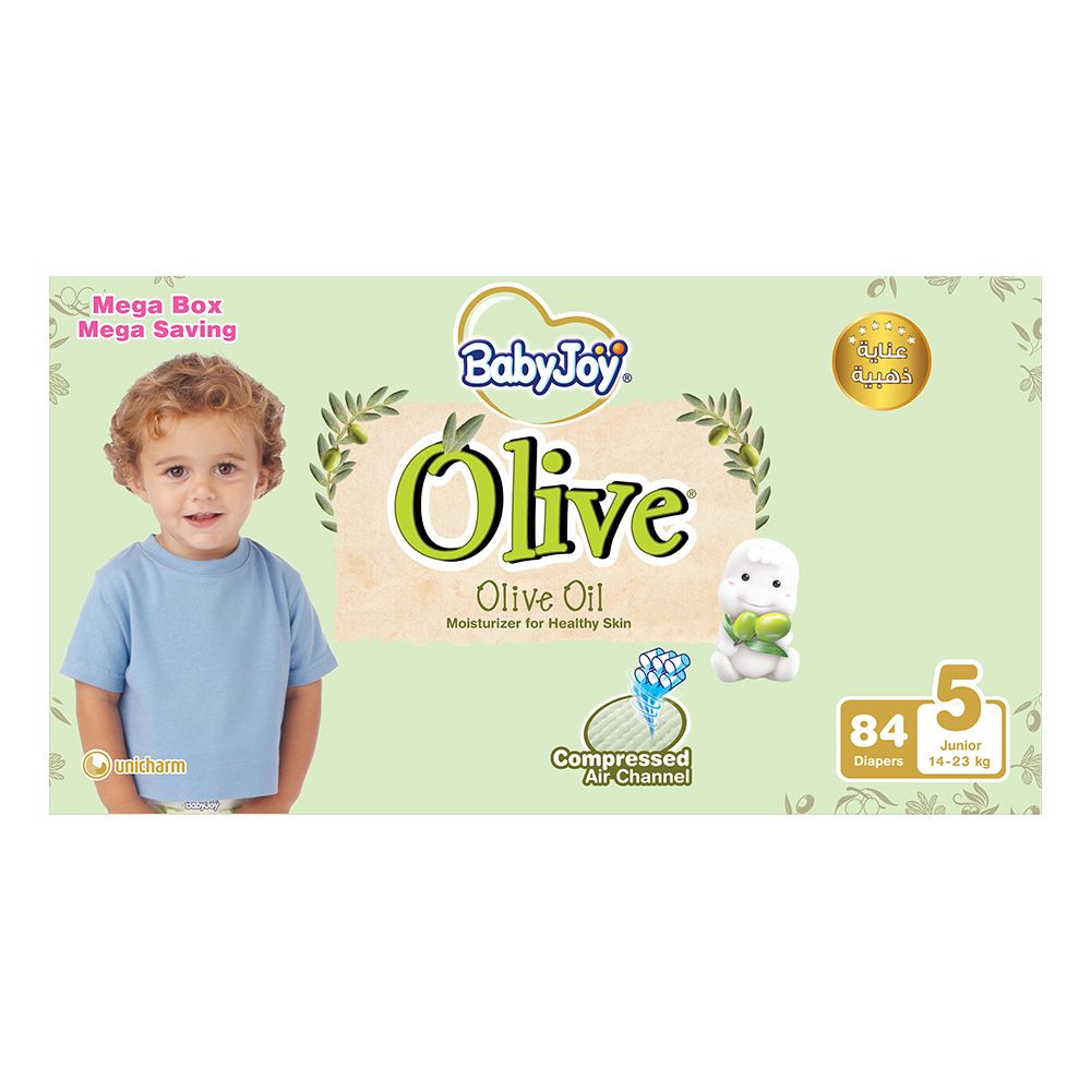 BabyJoy - Olive Diapers | Size 5 - Junior - 14-23Kg - Mega Box - 84pcs