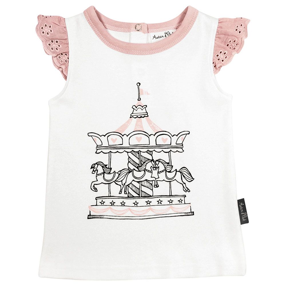 Aster & Oak - Circus Carousel Tee Peach