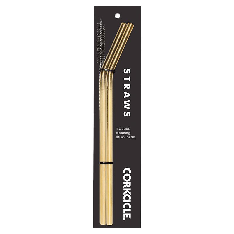 Corkcicle - Straw For Tumbler + Brush Set 3Pcs Gold