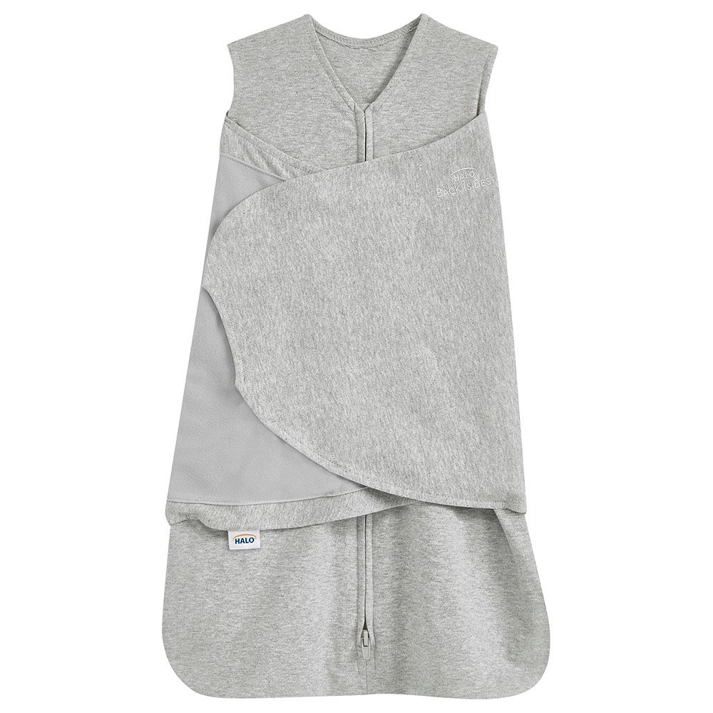 Halo - 100% Cotton Sleep sack Swaddle - Heather Grey (0-3M)