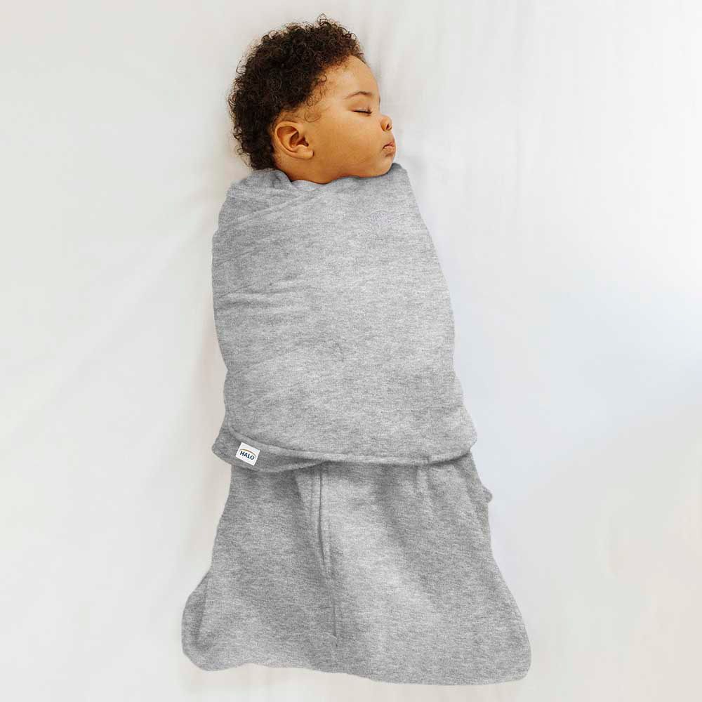 Halo - 100% Cotton Sleep sack Swaddle - Heather Grey (0-3M)