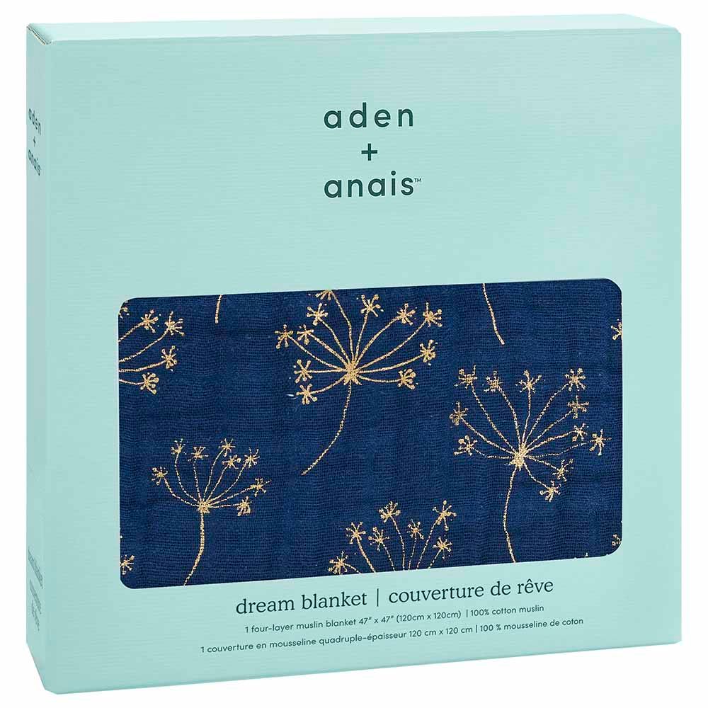 Aden + Anais - Cotton Muslin Dream Blanket - Metallic Gold Deco