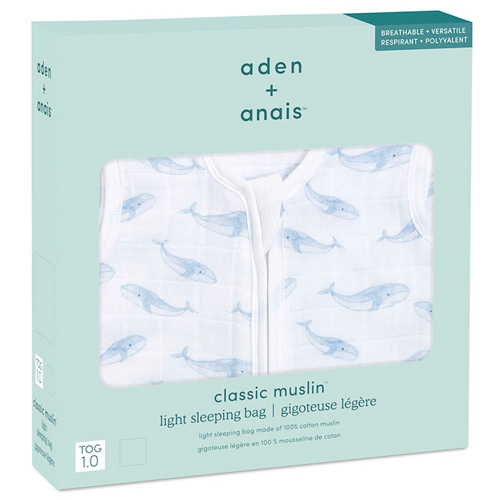 Aden + Anais - Cotton Muslin - Light Sleeping Bag - Oceanic Blue