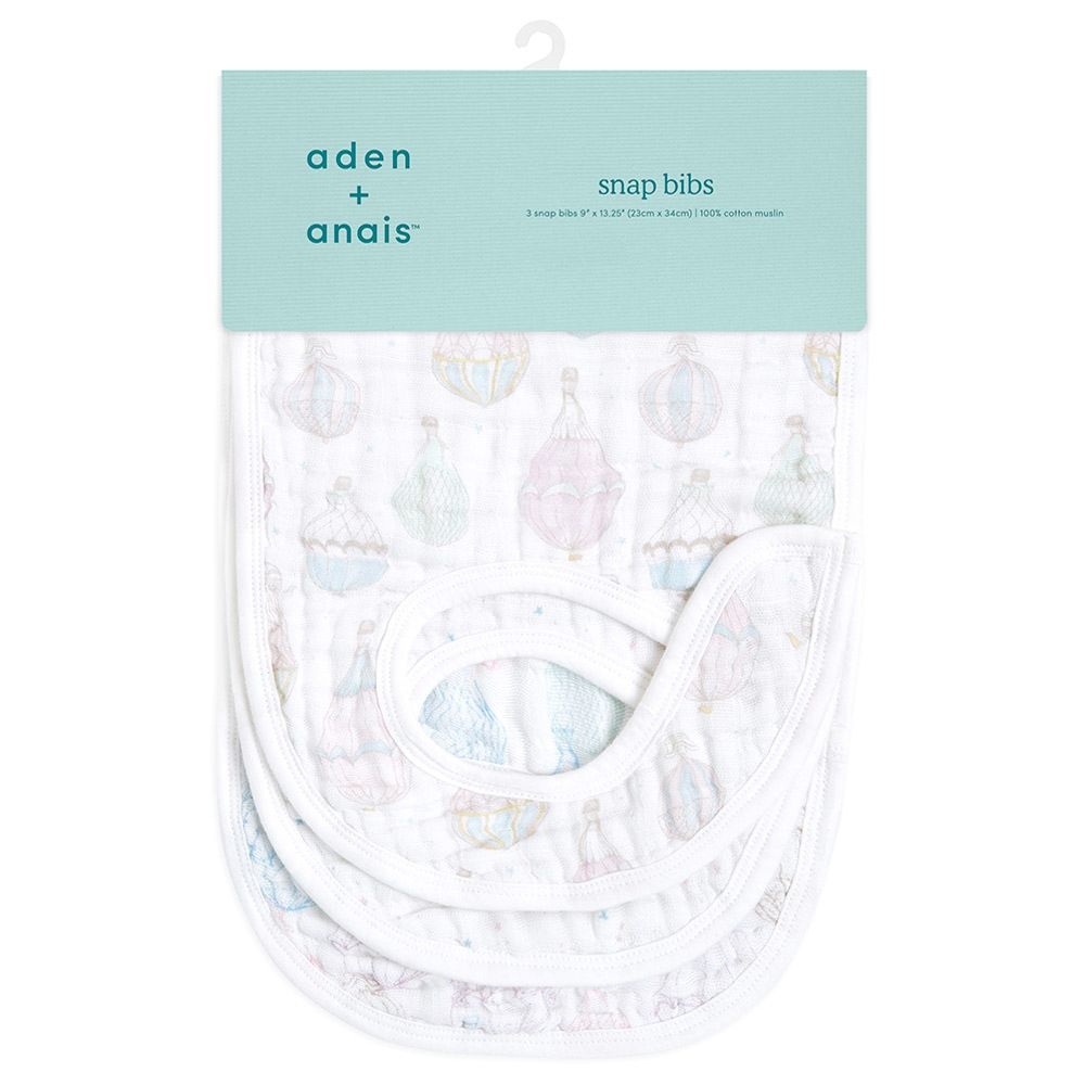 Aden + Anais - Muslin Snap Bib - Pack of 3 - Above The Clouds 