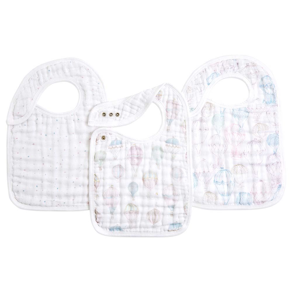 Aden + Anais - Muslin Snap Bib - Pack of 3 - Above The Clouds 