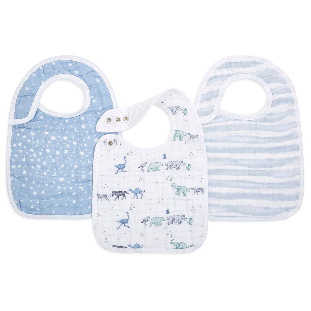 Aden + Anais - Cotton Muslin Snap Bib - Pack of 3 - Rising Star