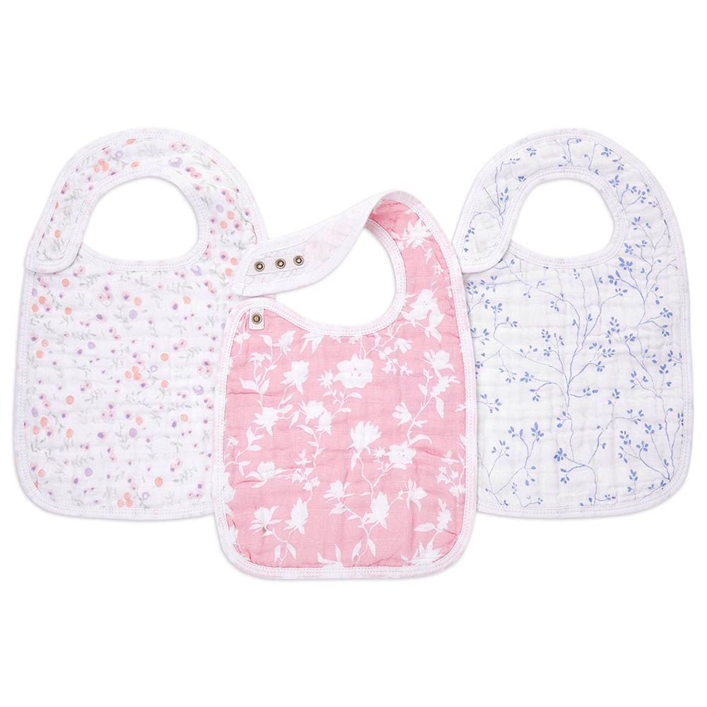 Aden + Anais - Cotton Muslin Snap Bib - Pack of 3 - Ma Fleur