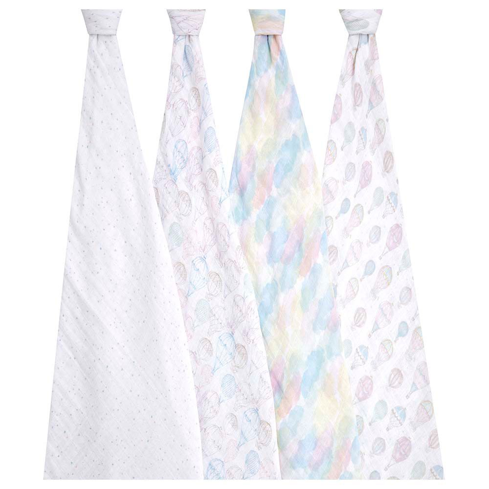 Aden + Anais - Muslin Large Swaddles - Pack of 4 - Above The Clouds