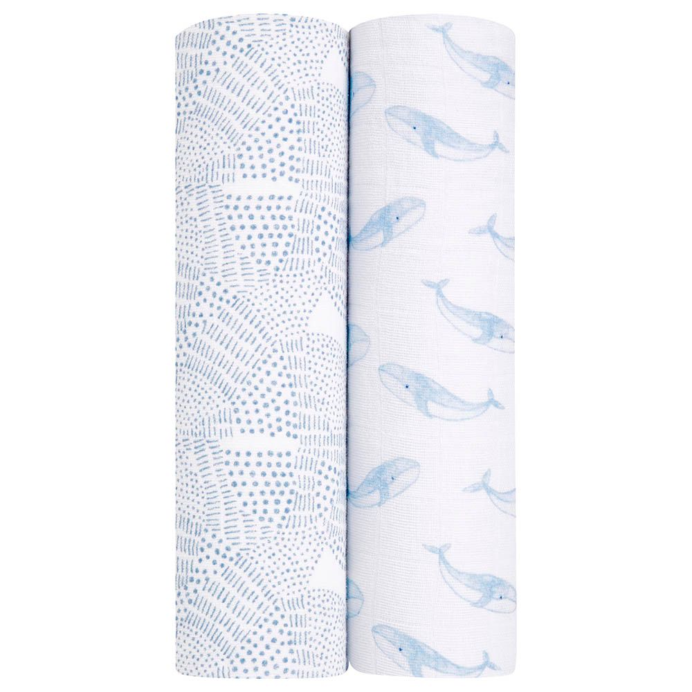 Aden + Anais - Cotton Muslin Large Swaddles - Pack of 2 - Oceanic