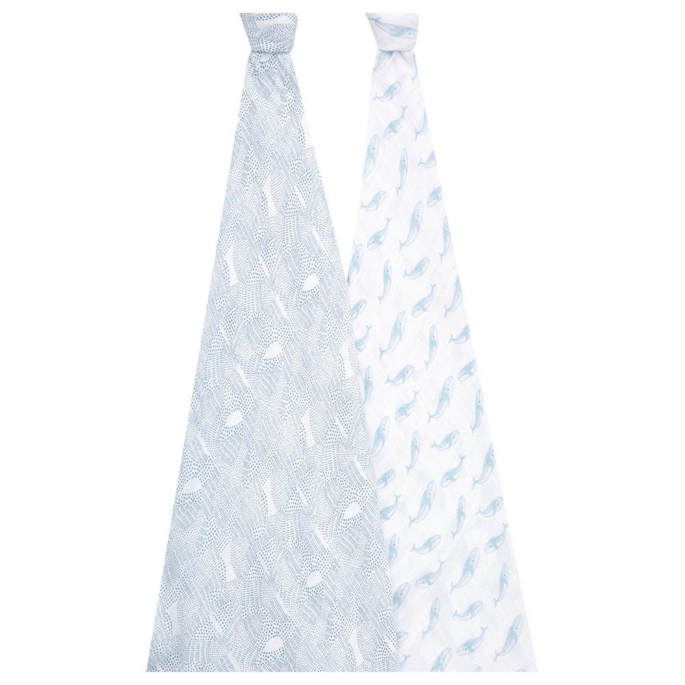 Aden + Anais - Cotton Muslin Large Swaddles - Pack of 2 - Oceanic