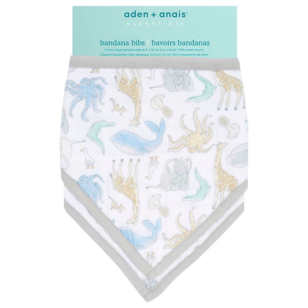 Aden + Anais - Muslin Baby Natural History Bandana Bib - Pack of 2