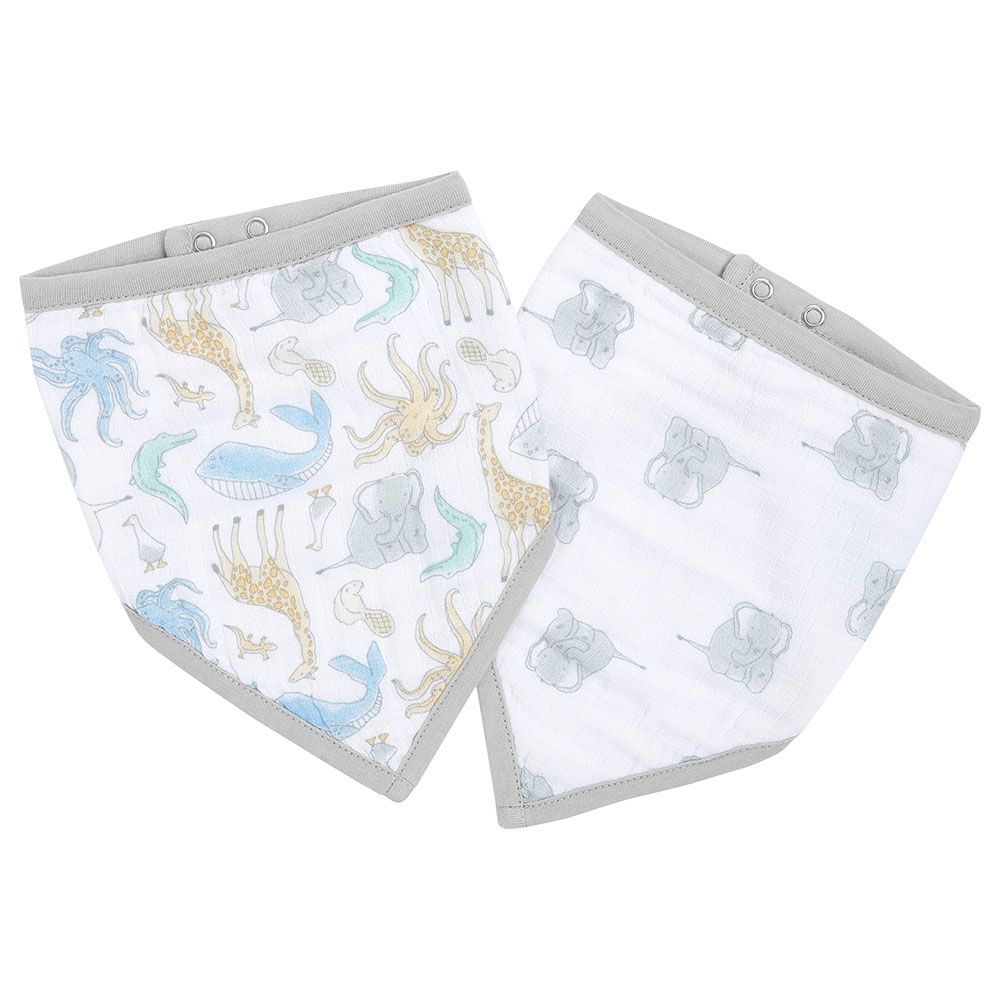 Aden + Anais - Muslin Baby Natural History Bandana Bib - Pack of 2