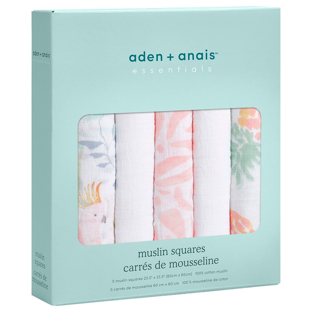 Aden + Anais - Essentials Muslin Squares - Pack of 5 - Tropicalia