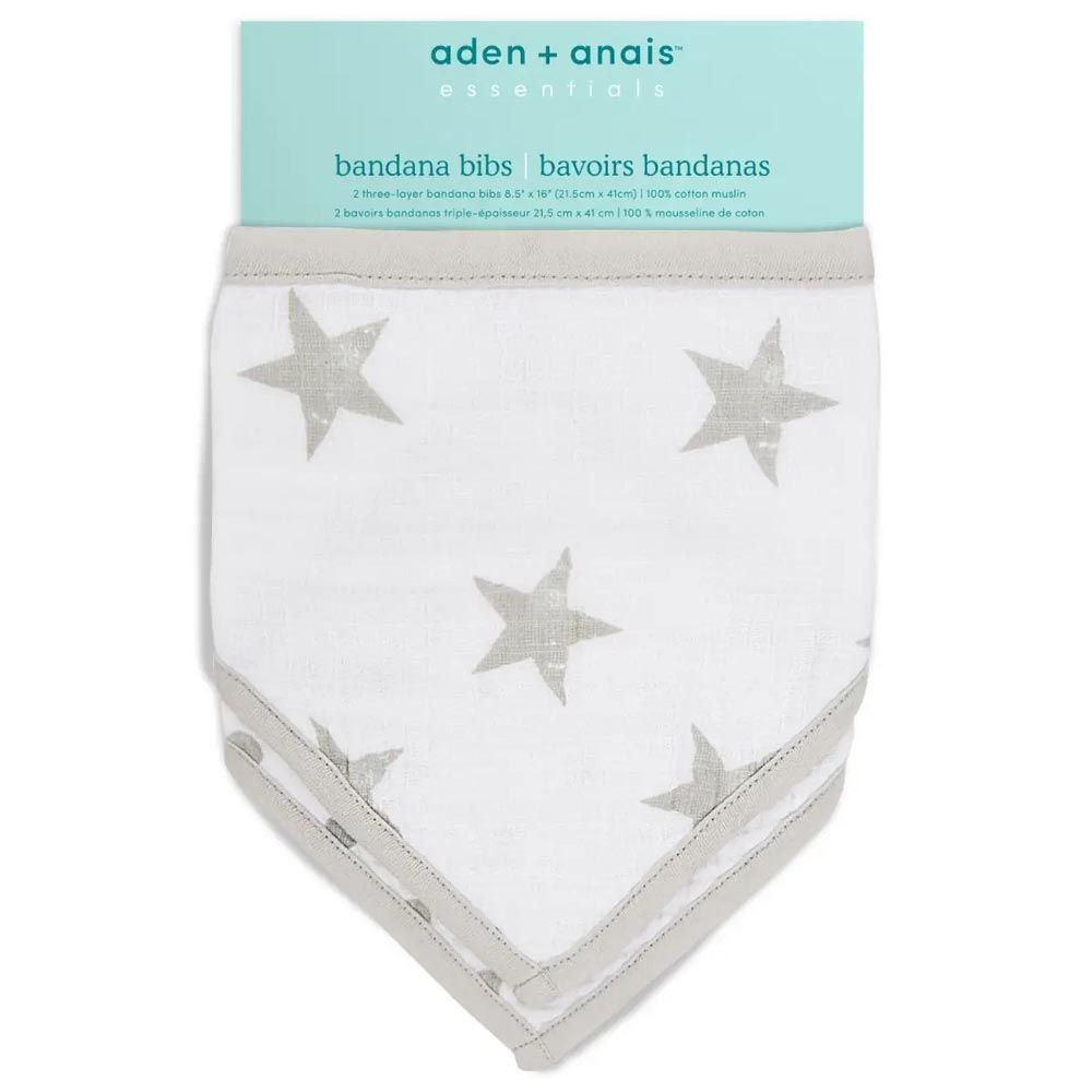 Aden + Anais - Essentials Cotton Baby Bandana Bib Dusty - Pack of 2