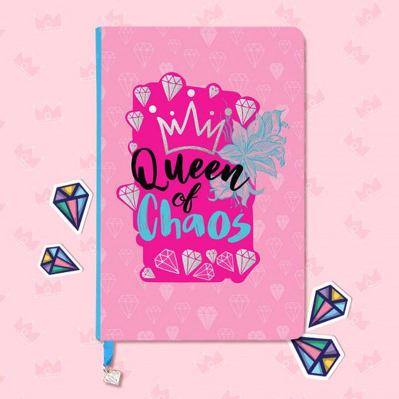 Doodle - Queen of Chaos A5 Notebook - Pink