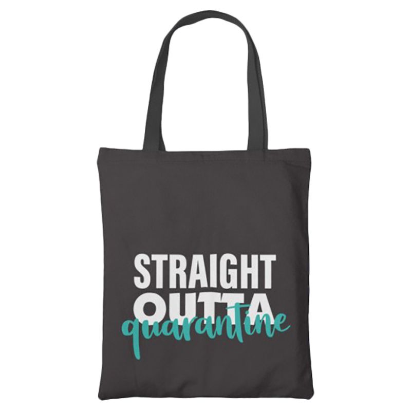 Doodle - Quarantine Canvas Tote Bag - Black