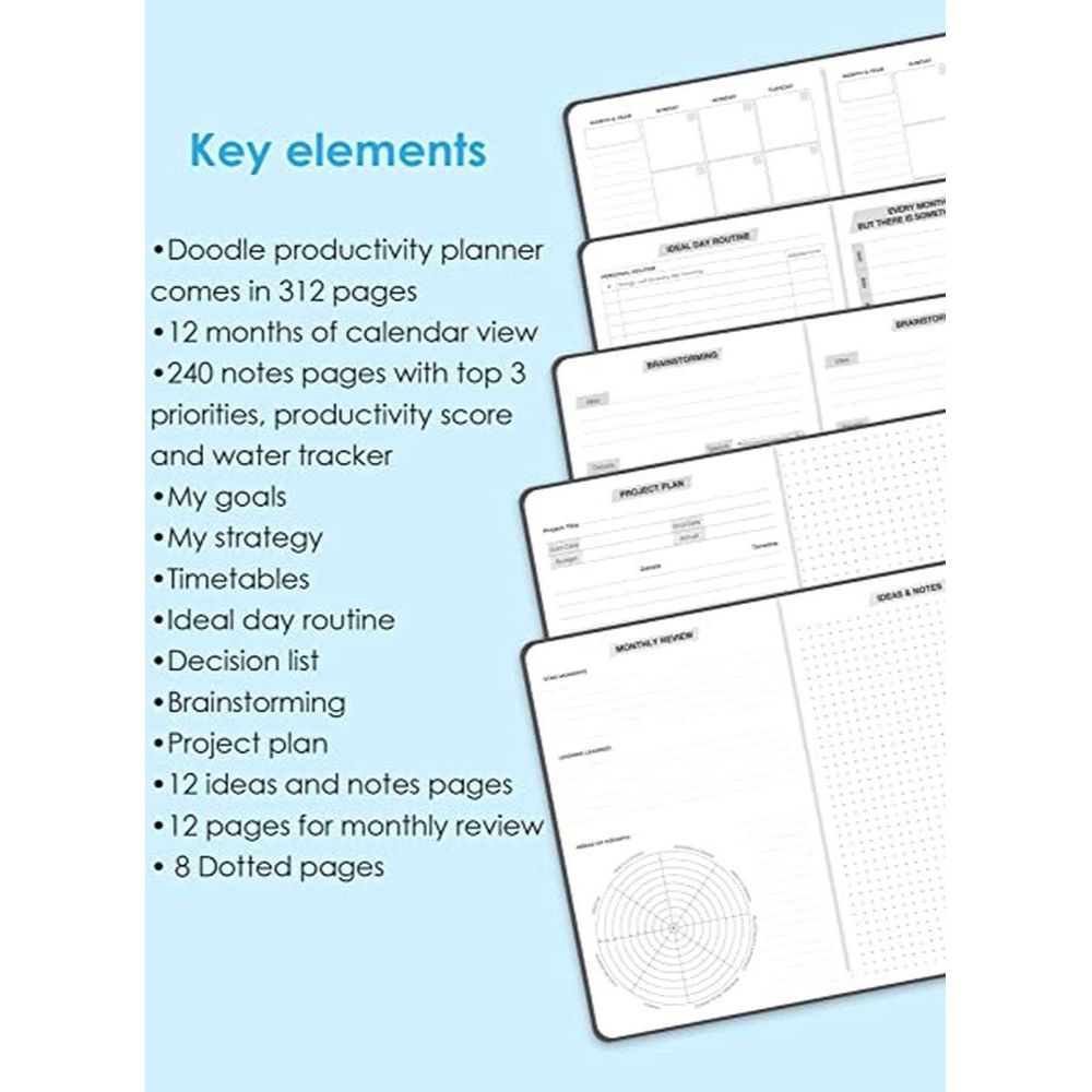 Doodle - A5 Premium Productivity Planner - Dare to Dream