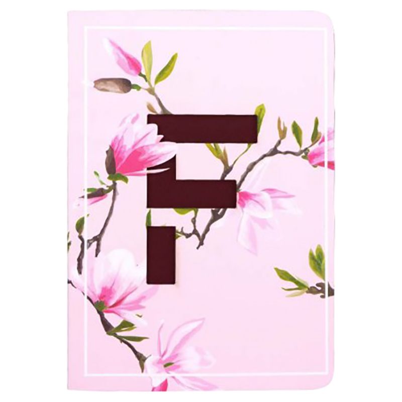 Doodle - Initial F Monogram Personalized Notebook - Pink