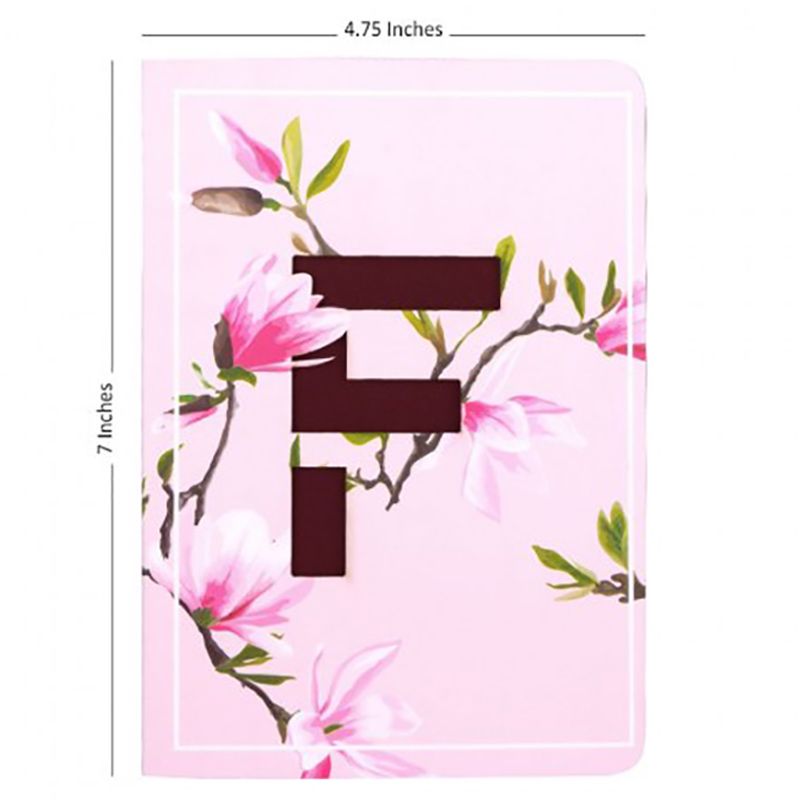 Doodle - Initial F Monogram Personalized Notebook - Pink