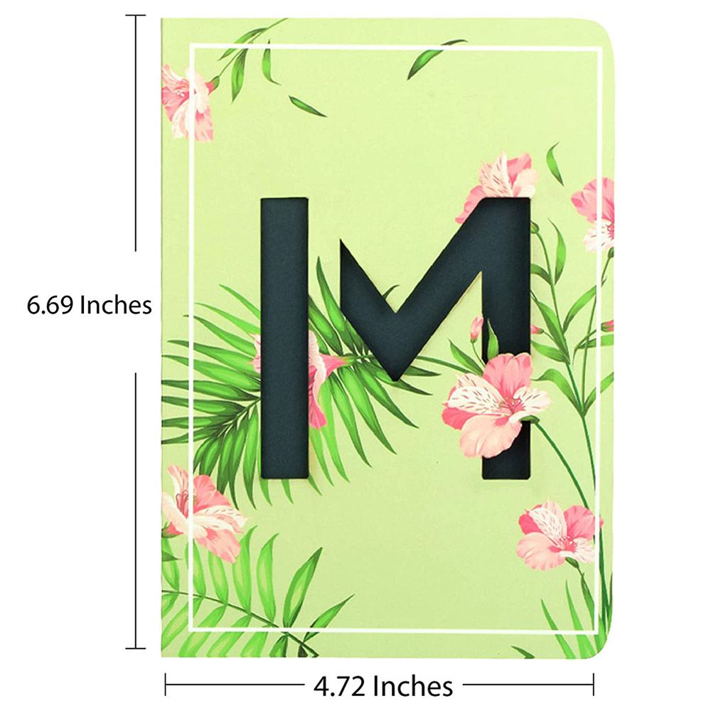 Doodle - Initial M Monogram Soft Bound Diary - Green