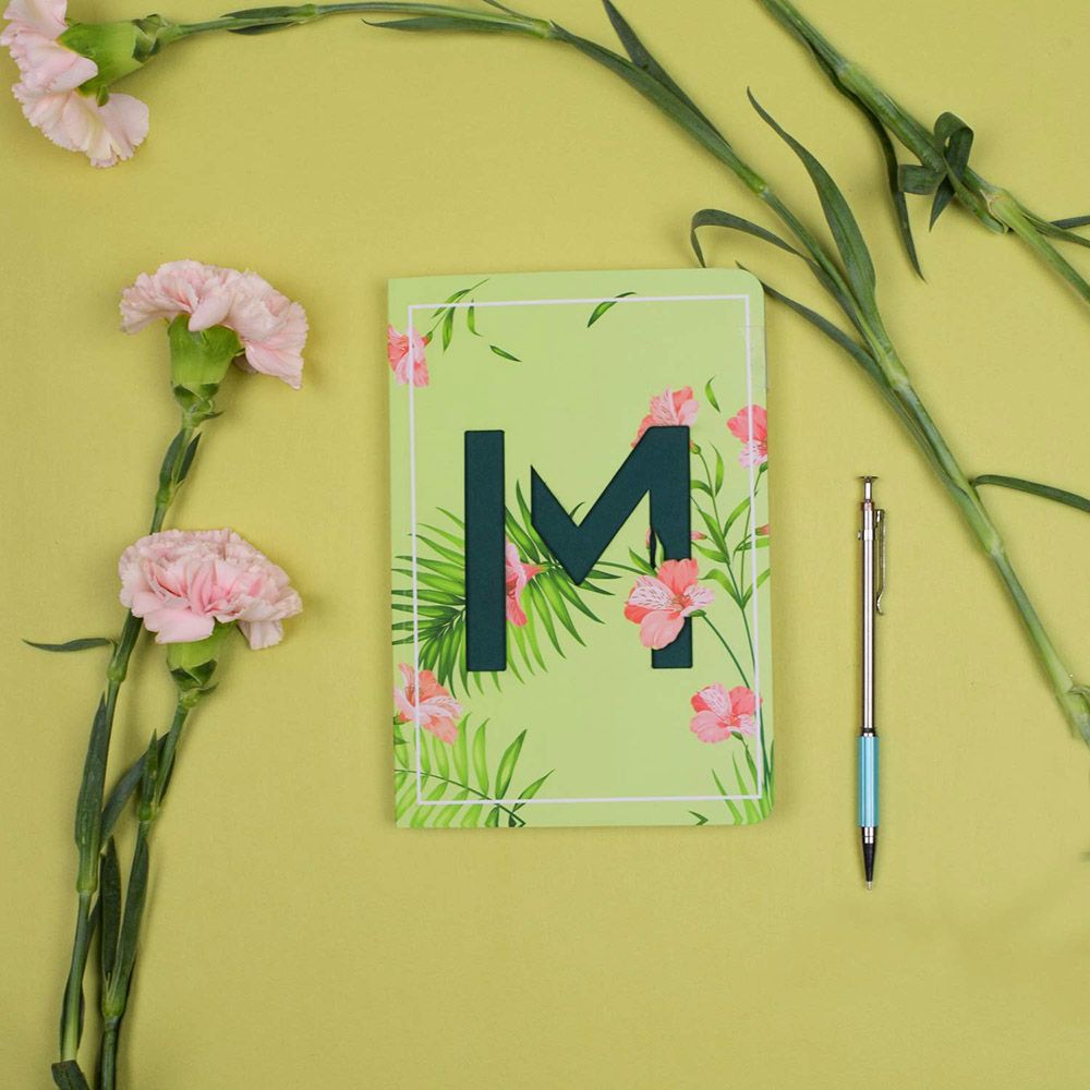 Doodle - Initial M Monogram Soft Bound Diary - Green