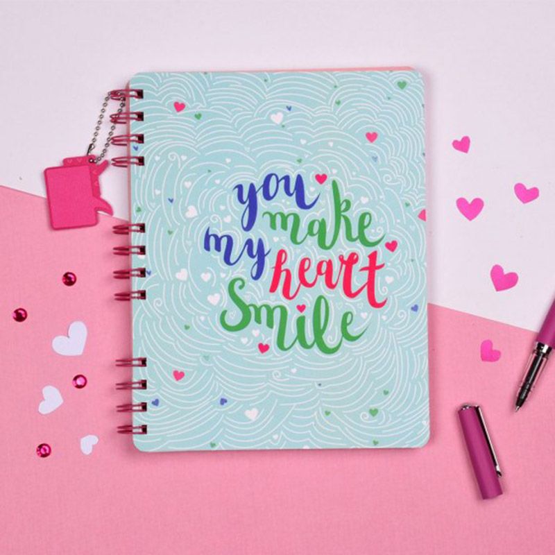 Doodle - Happy In Love Spiral A5 Diary With Dangler