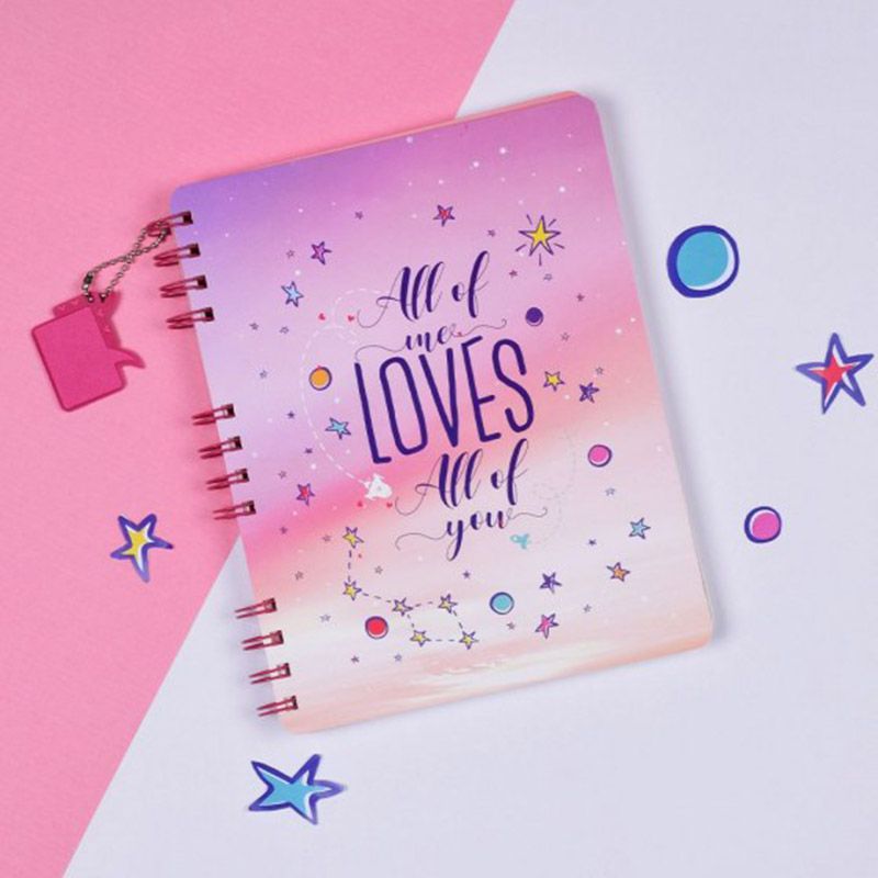 Doodle - Forever Mine Spiral A6 Diary With Dangler - Pink