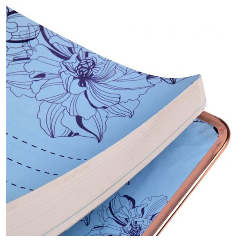 Doodle - Floral Palette A5 Diary With Metal Frame - Blue